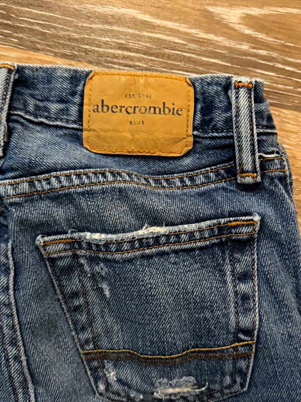 Abercrombie Teens Mid-Rise Skinny Jeans Blue Medium Wash Denim Distressed 10 Ali